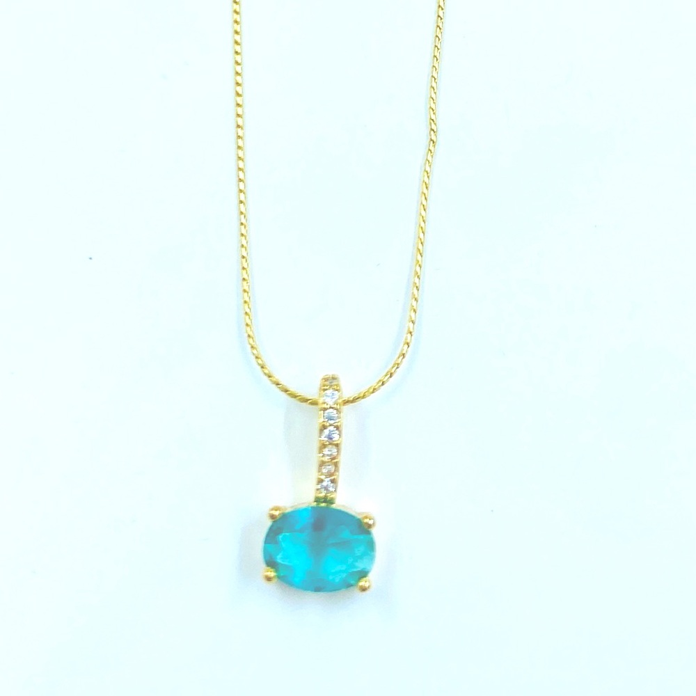 Anthropologie Serefina Goldtone Rhinestone Gemstone Necklace Gold